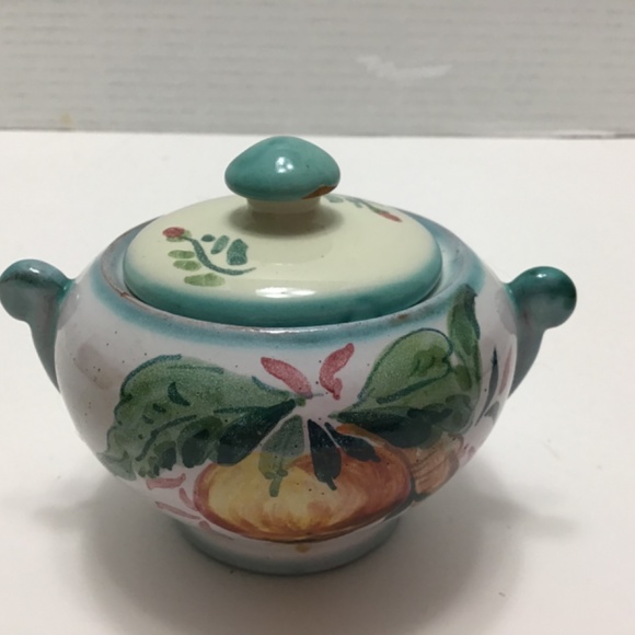 VTG Disapia Italy Ceramic Hand Painted Floral Bowl Dish, small ceramic bowl lid - Picture 8 of 14